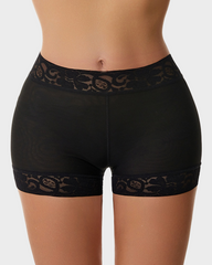 Shorts moldeadores suaves de encaje de cintura alta