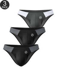 3-Pack Men's Ice Silk Low Rise Stretch Briefs