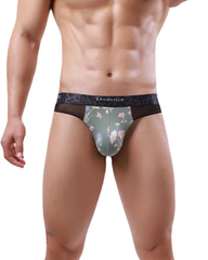2-Pack Sexy Men's Printed Mesh Low-Rise Thongs