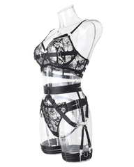 Sheer Strap Erotic Lingerie Set