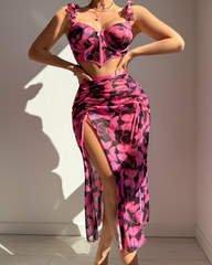 Sexy Printed Mesh Lingerie Set