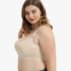Full-Coverage Back Smoothing Bra-Brown+Beige (2 PACK）