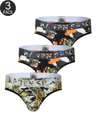 3-Pack Men's Breathable Printed Ice Silk Mesh Thongs