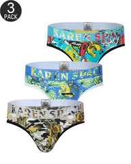 3-Pack Men's Breathable Printed Ice Silk Mesh Thongs