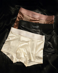 3-Pack Men's Satin Cool-Feel Ice Silk Breathable Mesh Boxer Briefs