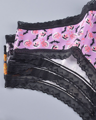 3-Pack Sexy Halloween Print Lace Panties
