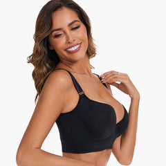 Full-Coverage Back Smoothing Bra-Brown+Beige (2 PACK）