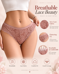 3-Pack Breathable Sexy Floral Lace Panties