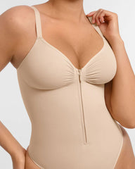 Women's Solid Color Tummy Tuck Seamless Zipper Body Shaper