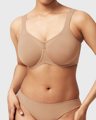 Women's Smooth Unlined Mesh Plus Size Underwire Bra