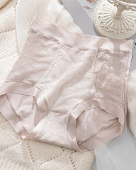 Mulberry Silk Protein 7A Antibacterial High Waist Tummy Tuck Lace Breathable Panties