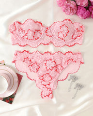 Women's Floral Lace Sexy Lingerie Breathable Comfort Underwear Set