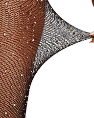 Women's Sexy Elastic Super Shiny Rhinestone Fishnet Stockings