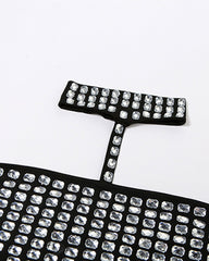 Sexy Halter Neck Backless Elastic Slim Fit Diamond Vest