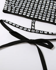 Sexy Halter Neck Backless Elastic Slim Fit Diamond Vest