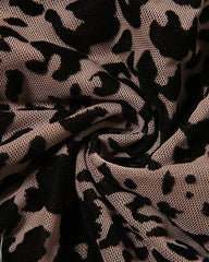 Sexy Leopard Print Low-Cut Hollow Lace-Up Backless Jumpsuit