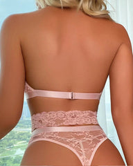 Sexy Lace With Diamond Chain and Heart-Shaped Decorative Buckle Pajama