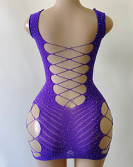 Sexy Hot Diamond See-Through Elastic Hollow Nightdress