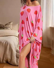 Women's Casual Printed Short Sleeves With Pockets Loose and Comfortable Home Wear