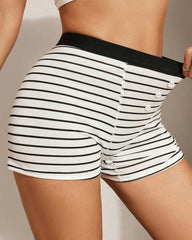 Women's 5-Pack Striped Colorblock Print Button Detail Boxer Briefs