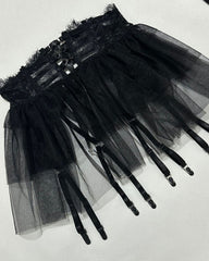 Sexy Lace See-Through Mesh Tulle Skirt Six-Piece Set