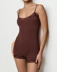 Women's Spaghetti Strap Lace Seamless Sexy Jumpsuit