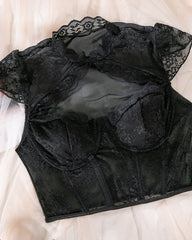 Sexy Round Neck Lace Herringbone Push-Up Bra Top