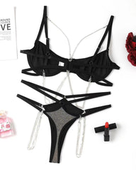 Sexy Rhinestones Chain Fun Lingerie Set