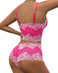 Sexy Lace Colorblock Underwear Set