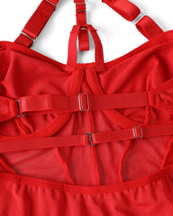 Sexy Lace-up Contrast Color Body-shaping One-piece Pajamas