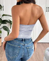 Sexy Lace Button Tube Top
