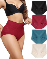 High-waisted Seamless Lace Stretch Invisible Tummy-control Panties