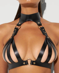 Halter Leather Bondage Sex Suit