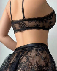 Sexy Lace Mesh See-through Lingerie Set