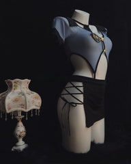 Sexy Policewoman Uniform Cosplay Hollow Perspective Pajamas