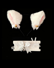Sexy Bell Collar Tail Jewelry Maid Costume Headdress Neck Accessory Props Set