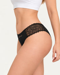 6-Pack Seamless Ice Silk Floral Lace Trim Panties