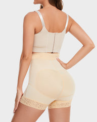 Shorts de cintura alta esculpidos con costillas