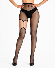 2 Pairs High Waist Silky Chain Cutout Pantyhose