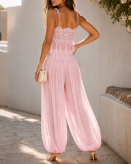 Sexy Elegant Lace & Chiffon Sheer Casual Set