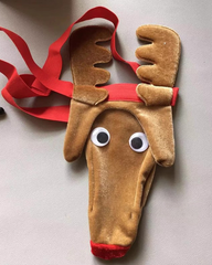 Men's Christmas Reindeer Plush Novelty Thong Underwear