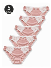 5-Pack Satin Silky Lace Panties