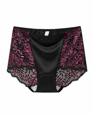 5-Pack Plus Size High Waist Ice Silk Lace Boyshorts