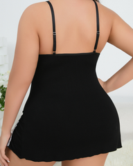 Plus Size Sexy Lace Trim Home Nightdress