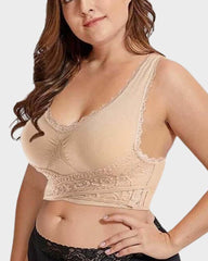 Sostén de encaje push up con comodidad transpirable