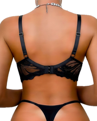 Sexy Sheer Lace Bra and Panty Lingerie Set