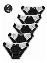 5-Pack Satin Silky Lace Panties
