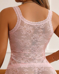Sexy Sheer Lace Strappy Lingerie Set