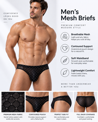 2-Pack Men's Sheer Mesh Diamond Pattern Briefs