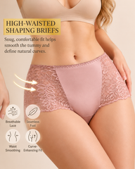 5-Pack Plus Size High Waist Ice Silk Lace Boyshorts